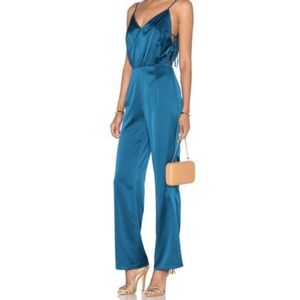 LPA blue satin jumpsuit